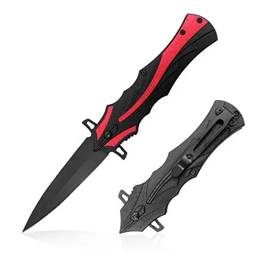 Produktbild: HONZIN Klappmesser Taschenmesser mit Taschenclip, 3Cr13 Edelstahlklinge, Überlebensmesser für Outdoor Camping Jagd Wandern