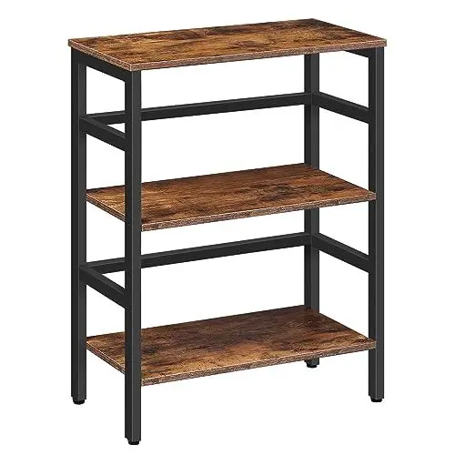 Produktbild: HOOBRO Leiterregal, Standregal, 3 Ebenen Bücherregal, Querstangen-Design, Multifunktionales Ablageregal, Stabiler Metallrahmen, Industriestil, für Wohnzimmer, Schlafzimmer, Arbeitszimmer EBF86CJ01