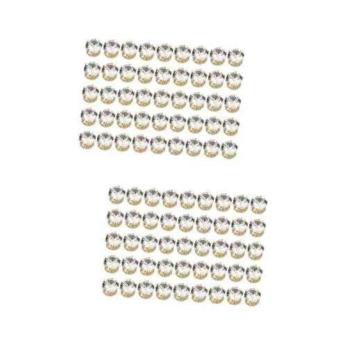 Produktbild: HOODANCOS 2 Sets Zirkon-set Modisches Strass-schmuckzubehör 6 Mm Rund Teil Kupferbasis Zubehör Für Damen 50 Stück * 2