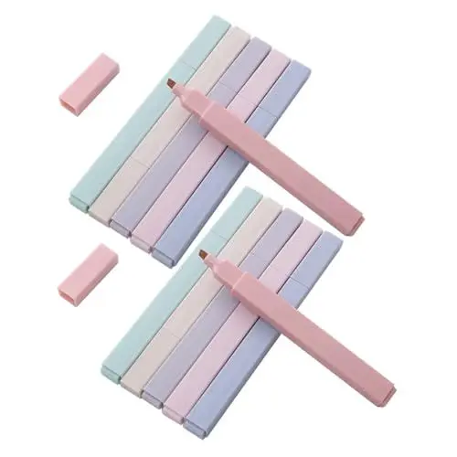 Produktbild: HOODANCOS 12stücke Textmarker Bunte Leuchtstifte Für Schule Und Büro Wasserbasierte Pigmente Praktische Handhabung Für Notizen Journaling Und Scrapbooking