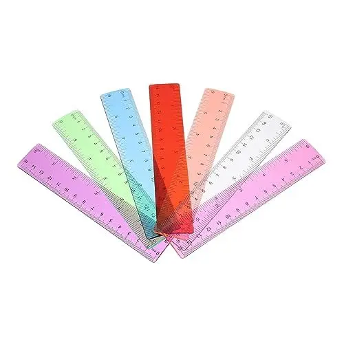 Produktbild: HOODANCOS Transparentes Lineal Aus Stabilem Material – 14-teiliges Multifunktionales Lineal-Set EIN Muss Für Die Schule