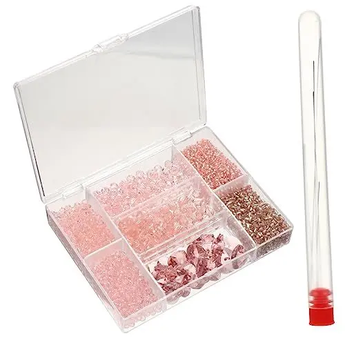 Produktbild: HOODANCOS 7 Gitterperlen Schmuckmaterial Mit Einfädler 3100 Stück/Box Für Halsketten Armbänder Ohrringe S Zur Schmuckherstellung Lernspielzeug
