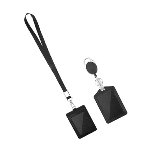 Produktbild: HOODANCOS Badges Zubehörset Ausweishalter Ausweishülle Ausweisanhänger Schnallenetui Ausweishalter Kartenetui Einziehbarer Ausweishalter Lanyard Design Geeignet