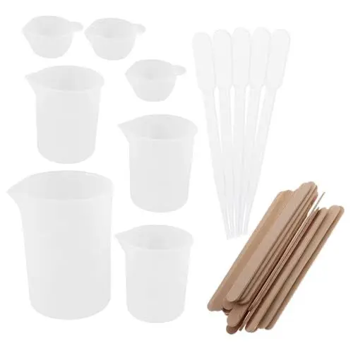 Produktbild: HOODANCOS Schmuckherstellungszubehör 5-teiliges Silikon-messbecher-set Harz-bastelset Rührer