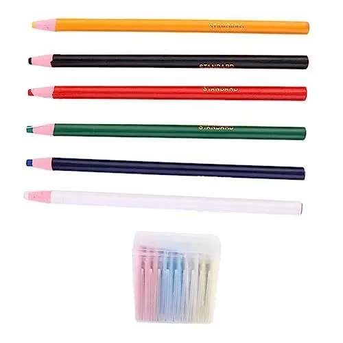 Produktbild: HOODANCOS Bunte Kreidemarker 10 Kreideplatten 6 Kreidestifte -nähkreide Waschbar Zum Stoffschneiden