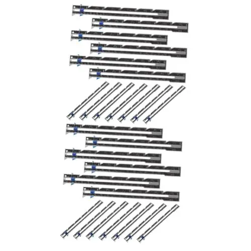 Produktbild: HOODANCOS 2 Sets Metallknopflineal Stoffschiebelehre Basteln Nähen Lehren Stricken Quilten Lineal 12 Stück * 2