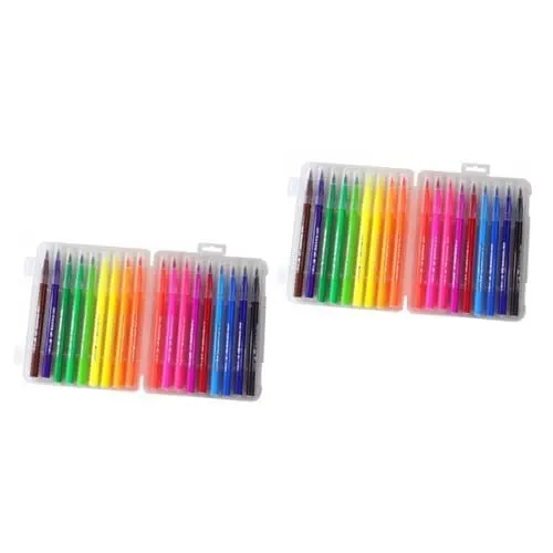 Produktbild: HOODANCOS 2 Sets 18 Stifte Kinder Zeichenset Kinder Malset Zeichen Und Malzubehör Für Kinder Kunst Kinder Farbsets Für Kinder Aquarellpinsel Sicherer Waschbarer Farbmarker Aus Kunststoff