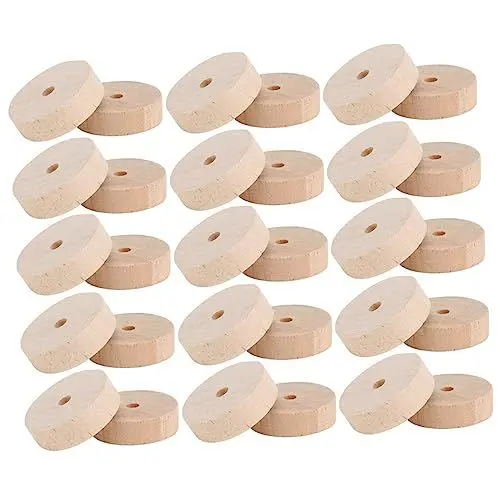 Produktbild: HOODANCOS 30St Log-Rad Holzbuchstaben zum Basteln Spielzeugräder aus Holz mit Profil kinder bastelset basteln für kinder Auto Zubehör Spielzeugautos Modell Holzräder kleine Holzräder hölzern