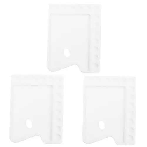 Produktbild: HOODANCOS 3St Palette quadratisches Tablett Zeichnungsfarben-Mischschale Farbbefestigungsplatte DIY Art malbrett Farbwanne quadratische Pigmentschalen Kunstbedarf Farbmischer Plastik Weiß