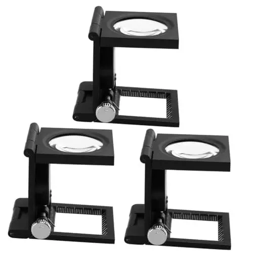 Produktbild: HOODANCOS 3St Schmuck Lupe Juwelier-Vergrößerungsglas Tischlupe mit Zeiger Professionelle Lupe Tragbare Lupe Vergrößerungsspiegel Lupenglas Schreibtischlupe Lupe für Zuhause Linsen aus Glas