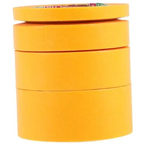 Produktbild: HOODANCOS 4 Rollen Aufkleber Abdecken Farbige Etiketten Farbiges Abdeckband Modellauto Lackieren Malerband Breit Gelbes Klebeband Abdeckband Zeichnen Nadelstreifenband Yellow Wo Papier