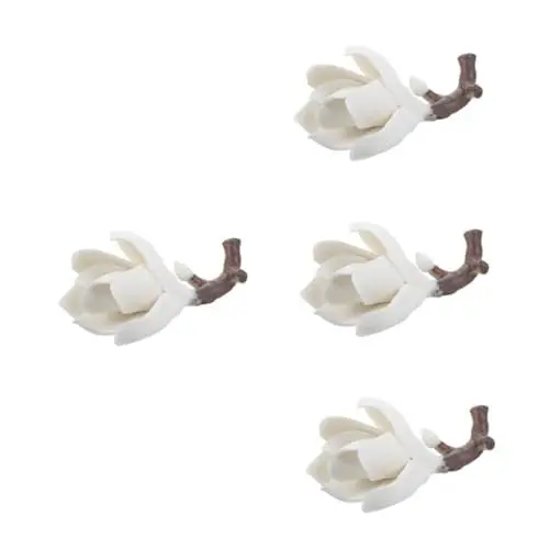 Produktbild: HOODANCOS 4 Stück Magnolien Dekoration Haarbürstenhalter Magnolien Bürstenstifthalter Harz Magnolien Figur