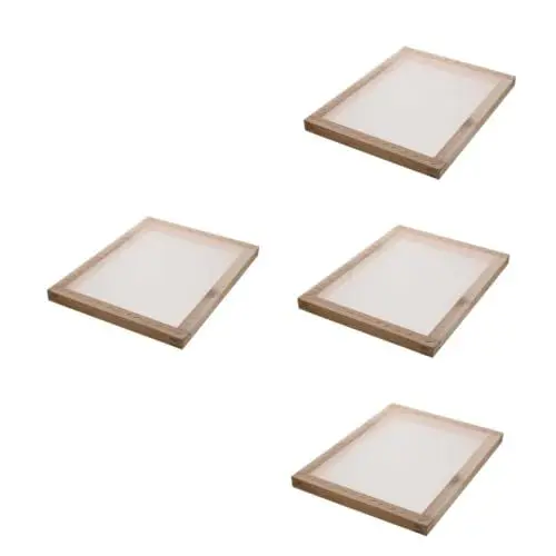 Produktbild: HOODANCOS 4 Stück Siebdruckschablone Druckrahmen Für Bildschirm Wiederverwendbarer Siebdruckrahmen Professioneller Siebdruckrahmen DIY-Rahmen Drucken Keks-siebdruckrahmen DIY-Kits Textil