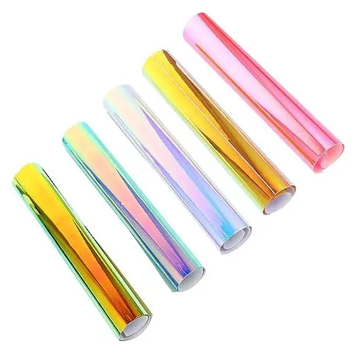 Produktbild: HOODANCOS 5St Vinylfolie Vinyl-Transferfolie PVC-Klebefolie Glänzend Regenbogenfenster haftet vinyl films packetbandrollen Blauviolett Transferfolie selber machen Transferfolie für Kleidung