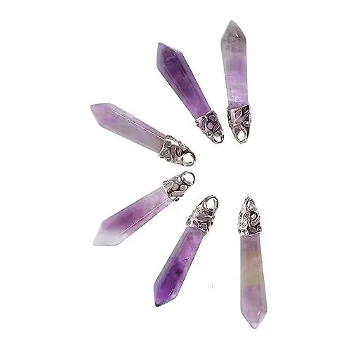 Produktbild: HOODANCOS 6 Stück Amethyst- für Halsketten Zum Aufhängen für Schmuckherstellung