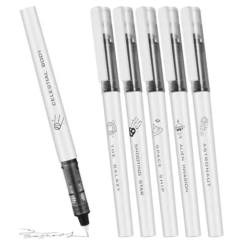 Produktbild: HOODANCOS Rollstifte – Feine Präzision Stift Mit Weltraummotiv Schnelltrocknende Tintenstifte Fürs Büro