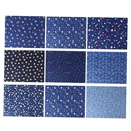 Produktbild: HOODANCOS Patchwork-Tuch 9 Stück Handgefertigte Stoffblätter Farbdrucke 40 X 50 cm Lebendig