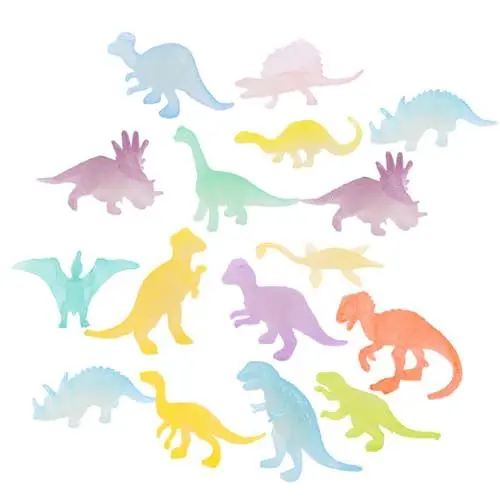 Produktbild: HOODANCOS Leuchtendes Dinosauriermodell 16 Stück Kleiner Dinosaurier Spielzeug für Kinder Leuchtende Dinosaurierfiguren für Partys