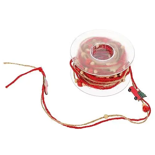 Produktbild: HOODANCOS Weihnachtsdekorationsband Weihnachtshandwerk Weihnachtsband Für Kränze Weihnachtsverpackungsband Geschenkband Perlenbandbesatz Mit Weihnachtsmann Weihnachtsbaumschmuck Plastik