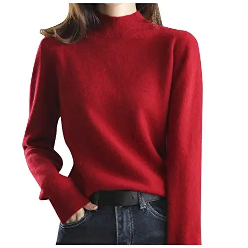 Produktbild: Pullover Für Damen Longshirt Damen Große Größen 100% Merinowolle Strickpullover Damen Strickjacke Zopfpullover Damen Baumwoll Pullover Damen Grüner Pullover Damen Kaschmir Cashmere Knitted Sweater