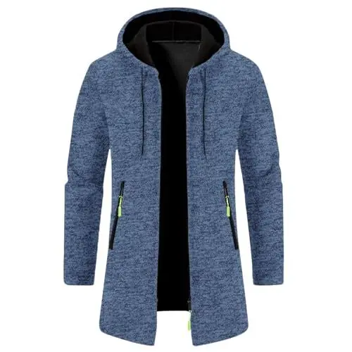 Produktbild: Hoodie Herren Einfarbig Langarm Sweatjacke Mit Reißverschluss Casual Sweatshirt Jacke Zip Up Hoodies Männer Leicht Kapuzenjacke Outdoor Sportjacke Kapuzenpullover Warm Freizeitjacke Übergangsjacke