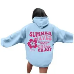 Produktbild: Hoodie Jacke Damen Freizeit Strickpullover Basic Pullover Damen Sportshirt Elegant Freizeitjacke Sportbekleidung Pullover & Strickjacken Für Damen Oberteil Sweatjacke Mit Kapuze（1-Light Blue，3XL）