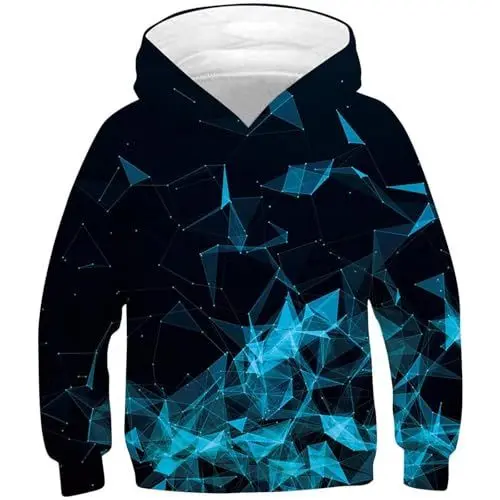 Produktbild: Hoodie Junge Coole Kapuzenpullover Bedrucktes Sweatshirt Pullover Casual Kleidung Bekleidung Klamotten Oberteile Regular Kleinkind Long Sleeve Top Sportshirt Meine Bestellungen Anzeigen Blau, 11 Jahre