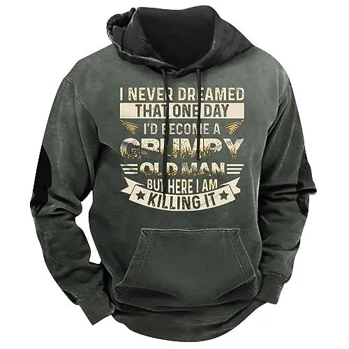 Produktbild: Hoodies Arbeitsjacke Grey Herren Langarmshirt Wachsjacke Herren Kapuzenpullover Herren Langarmshirt Herren Baumwolle Pullover Herren Winter Personalisierte Geschenke Männer Ugly Christmas