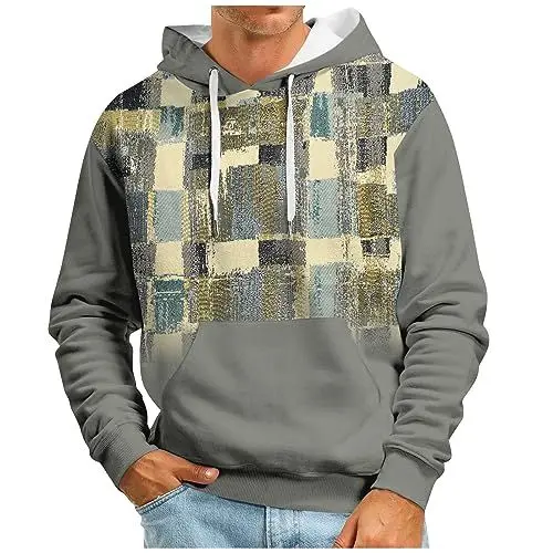 Produktbild: KONG JIMFAN Hoodies Herren Hoodie Regenschutz Jacke Herren Hoodie Hoodies Stehkragen Tracksuit Mäntel Herren Pulli Herren Hoodie Blau Regenkleidung(Gray,5XL)