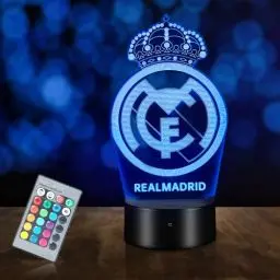 Produktbild: HooJtny Madrid Lampe, Fußball-Lampe 3D, 16 Farben der Beleuchtung und Fernbedienung, Geschenke für Kinder Fußballer