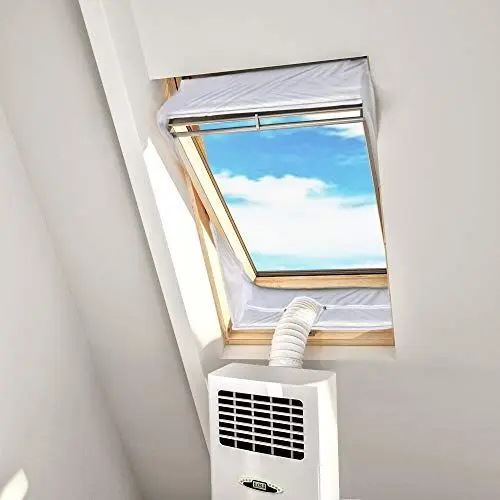 Produktbild: HOOMEE Fensterabdichtung für Mobile Klimageräte Dachfenster, Hot Air Stop zum Anbringen an Schwingfenster, Fensterabdichtung Klimaanlage für max. 310cm Fensterumfang, Fensterkitt Set 2x150cm