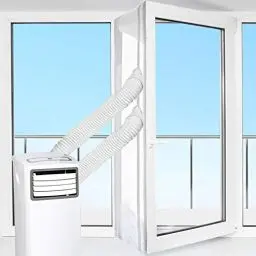 Produktbild: HOOMEE Tür- und Fensterabdichtung für mobile Klimageräte, Klimaanlagen, Wäschetrockner, Ablufttrockner, Air Stop zum Anbringen an Flügelfenster und Balkontüren, Fensterabdichtung Klimaanlage 600cm