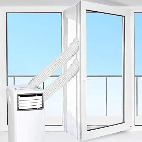 Produktbild: HOOMEE Tür- und Fensterabdichtung für mobile Klimageräte, Klimaanlagen, Wäschetrockner, Ablufttrockner, Air Stop zum Anbringen an Flügelfenster und Balkontüren, Fensterabdichtung Klimaanlage 600cm