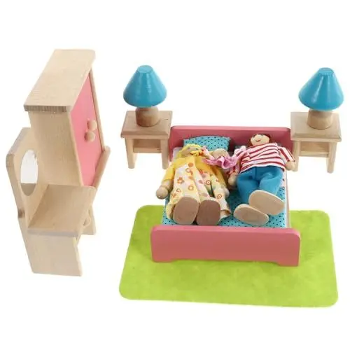 Produktbild: HOOTNEE 1 Satz Spielhaus Spielzeug Miniatur-Hausmöbel Möbel Kinderspielzeug interaktives Spielzeug kinderzimmer zubehör Spielzeuge Spielset aus Holz Spielhausspielzeug Spielhaus-Requisite