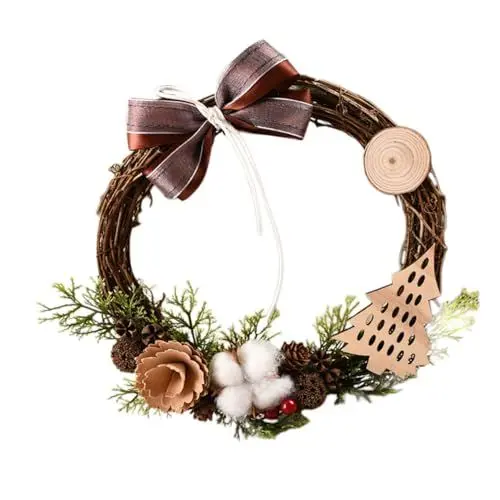 Produktbild: HOOTNEE Layout-Kranz-Requisite Weihnachtskranz Handgefertigt Baumwolle Und Leuchtende Farben Für Festliche Dekoration Zufälliger Stil