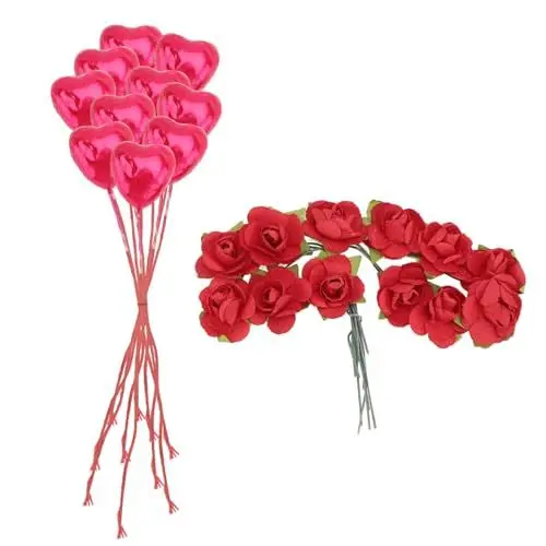 Produktbild: HOOTNEE 22 Stück Kunstliche Rosenpicks Fuer Hochzeit Dekoration Wohnkultur Gartenornament Blumensträuße Partydekoration