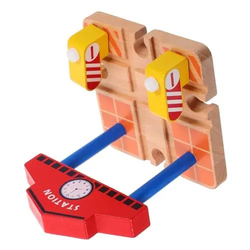 Produktbild: HOOTNEE Eisenbahnspielzeug Holzbahngleis Bahnhof Aus Holz Bahnsteig Eisenbahnset Aus Spielzeugeisenbahnteile Eisenbahnerweiterungsblock Spielzeugeisenbahn Aus Holz Hölzern Spur Kind