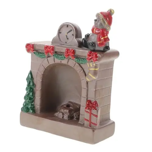 Produktbild: HOOTNEE Mikrolandschaft Weihnachtskamin Räucherstäbchenhalter Weihrauchbrenner Rückfluss Räuchergefäß Heim Räucherkegelbrenner Räuchergefäß Weihnachtsbaum Heimdekoration Keramik