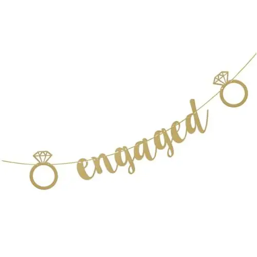 Produktbild: HOOTNEE Party Ammer Diamant-Ring Hochzeitsgirlande Fahne ziehen hochzeitsdeko hochzeits Dekoration Hochzeitsfahne Girlande aus Papier Europäisch und amerikanisch das Banner Latte-Kunst