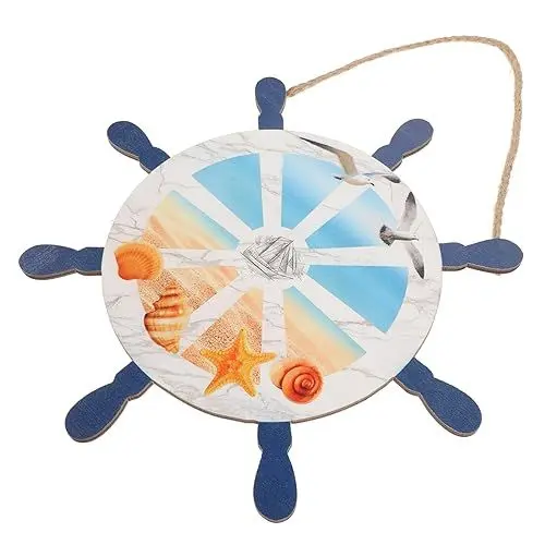 Produktbild: HOOTNEE Holz-ruderdekor Mediterran Ruder-wandornament Anhänger Mit Meeresmotiv Wandkunst Hängedekoration Für Schlafzimmer Restaurant