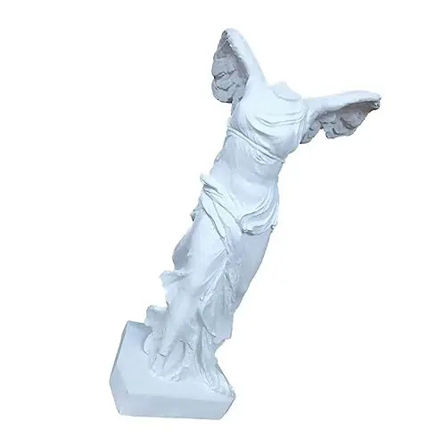 Produktbild: HOOTNEE Statue Göttin Figuren Geflügelte Siegesfiguren Skulptur Heimdekoration Kunstharz Kunsthandwerk Marmor Dekor Kreative Haushaltsverzierung Harfe Weibliche Büste Skulptur