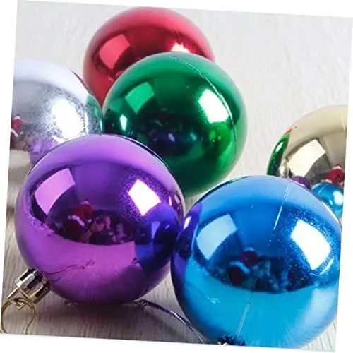 Produktbild: HOOTNEE 4 cm Glänzende Weihnachtskugeln Runde Kugeln Für Weihnachtsbaum-Party-deko Ornamente – 6 Stück/Set