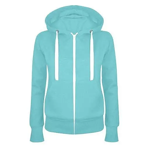 Produktbild: HOOUDO Damen Sweatjacke Mit Kapuze Einfarbig Hoodie Sweatshirtjacke Kapuzenpullover Full Zip Casual Sweatshirt Atmungsaktiver und Bequemer Übergangsmantel aus Baumwolle für Herbst und Winter