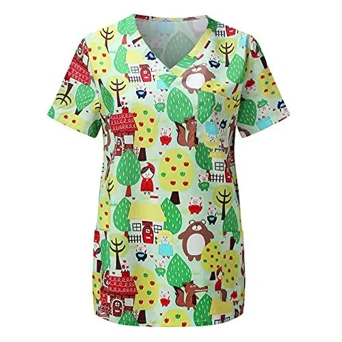 Produktbild: HOOUDO Damen Tops Sommer Damen TopKurzarm Casual Arbeitsuniform Shirt Sportmode Daily Damen Top Elegantes klassisches Oberteil
