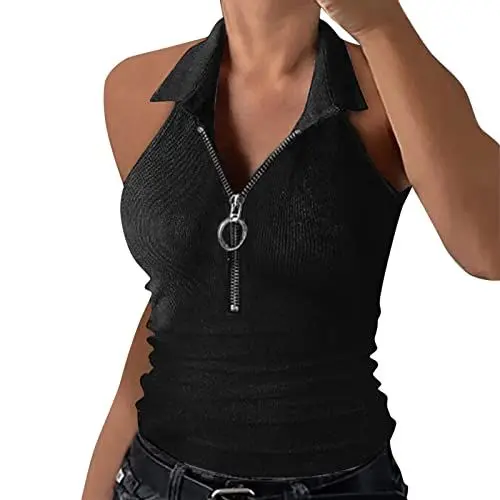 Produktbild: HOOUDO Damen Tshirt Sale Angebote Pailletten Oberteil Damen Pink Tank Top Damen Hellgruen Dunkelblaues Traegershirt Sexy Bluse Damen Tiefer Ausschnitt Bauchfrei Oberteil Sexy Sale Angebote Bestellung