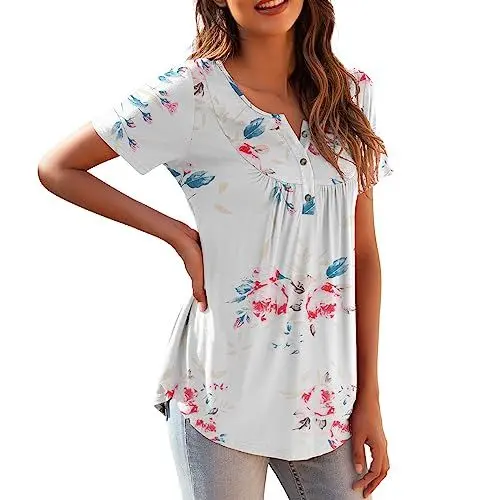 Produktbild: HOOUDO Day Prime 2024 Angebote Curvy Oberteile Damen Peplum Top Damen Oversize Shirt Damen Große Größen Ringelshirt Rot Weiss Karneval Schwarzes Kurzarm Shirt Damen Meine Bestellungen Anzeigen 24