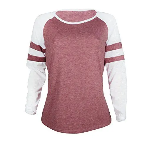 Produktbild: HOOUDO Longshirt Damen Oberteile Elegant Lange Verzweigungsbluse Frauen-Bluse Firmenfeier (Red, M)