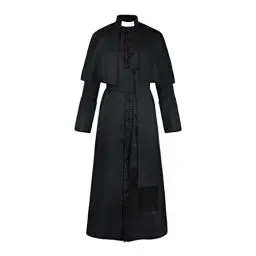 Produktbild: HOOUDO Mittelalter Kleidung Damen Halloween Priester Mittelalter Retro Cosplay Kostüm Volltonfarbe Knopf Maskerade Kostüm Lederweste Herren Mittelalter