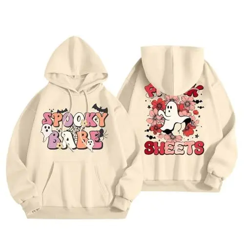 Produktbild: HOOUDO Sale Angebote Blitzangebote Hoodies für Teenager-Mädchen, langärmeliges Saison-Sweatshirt mit, Kapuzenpullover, Top, Herbstmode, Kleidung Strickpullover Gestreift S Sale Angebote Bestellung