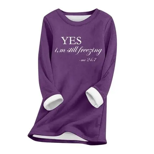 Produktbild: HOOUDO Sale Angebote Blitzangebote Sweatshirt für Damen, Winter, warm, gefüttert, Rundhalsausschnitt, Pullover, Loungewear, Tunika-Tops Kleidung Teenager Mädchen Oversiz Meine Bestellungen Anzeigen